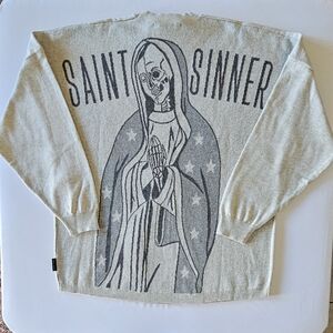 Spirit Jersey Saint Sinner Crew Neck Sweater S NWT